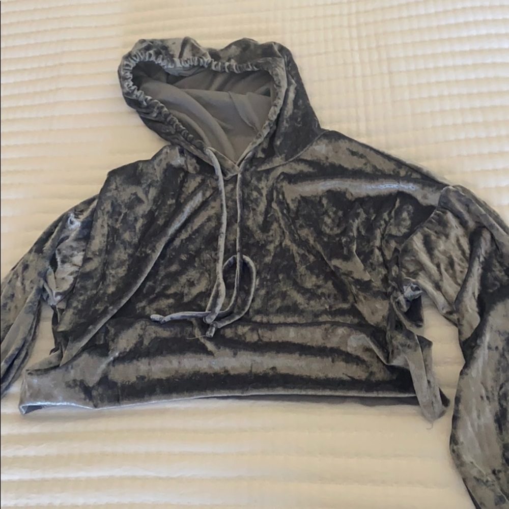 Blue/Gray Crop Hoodie